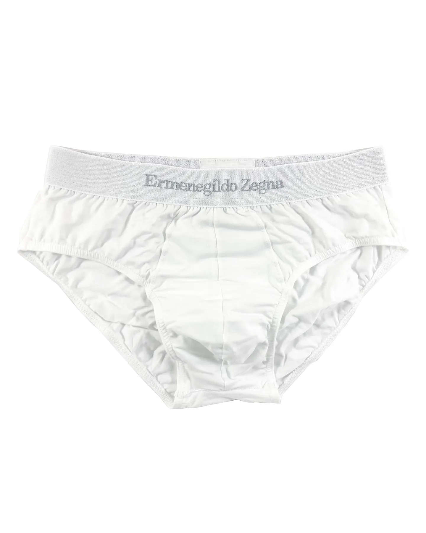 Ermenegildo Zegna Underwear White Stretch Cotton Midi Brief XL - SALE