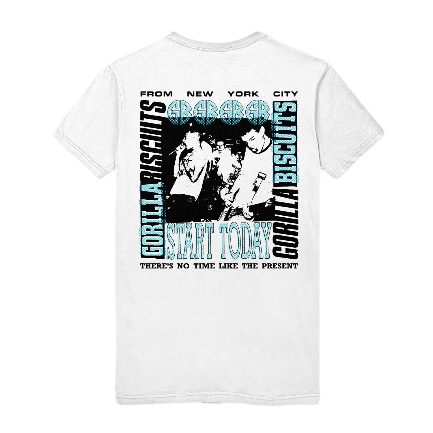Evolution Light Blue Print White T-Shirt