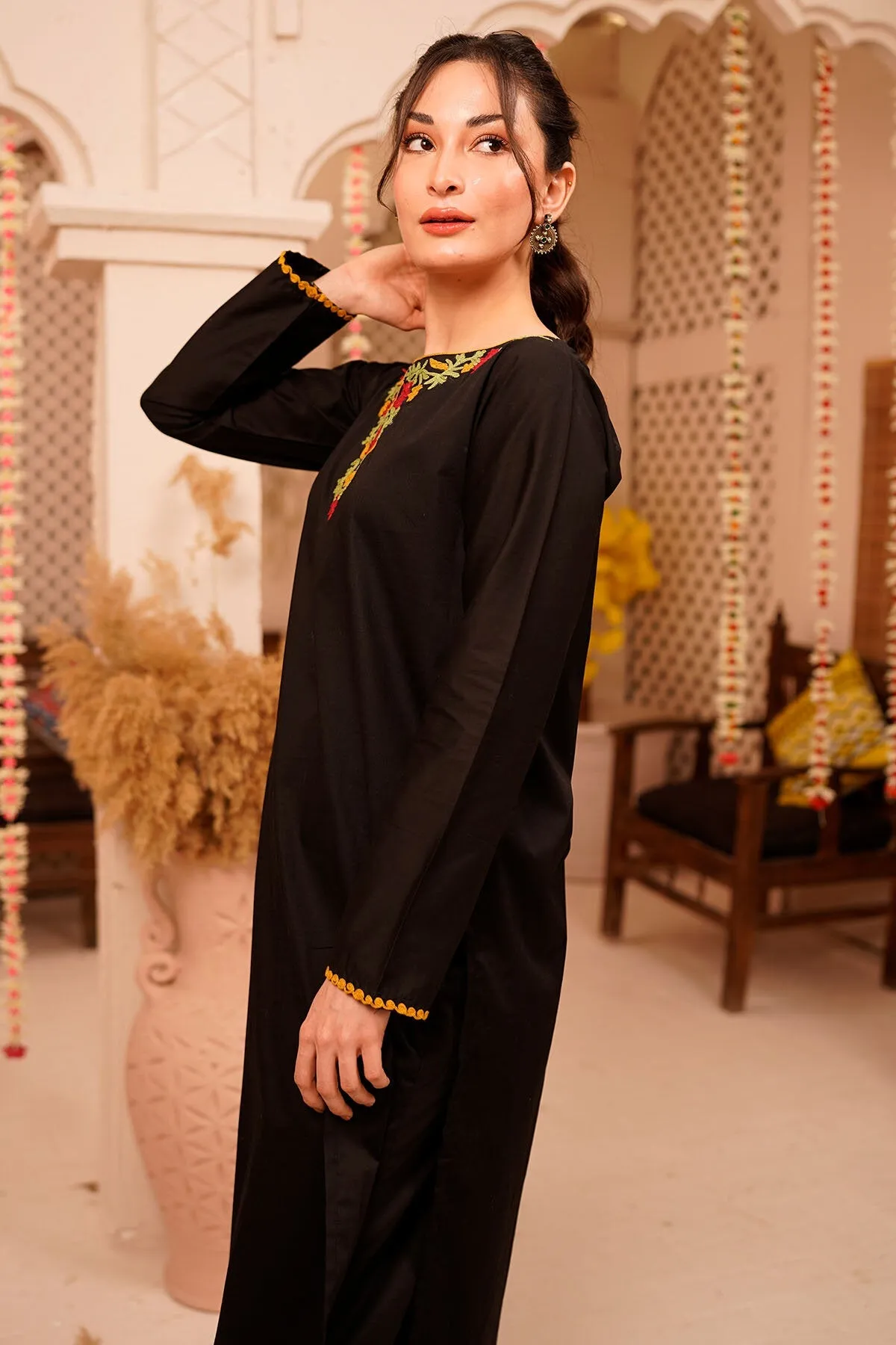 Fahza by Fareeha - Amber - Black - Pure Cotton - 2 Piece