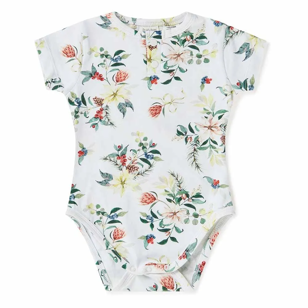 Festive Berry Short Sleeve Organic Bodysuit - Limited Edition