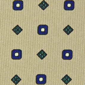 Floral Printed Bespoke Silk Tie - Beige