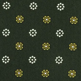 Floral Printed Bespoke Silk Tie - Olive