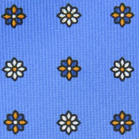 Floral Printed Bespoke Silk Tie - Sky Blue II