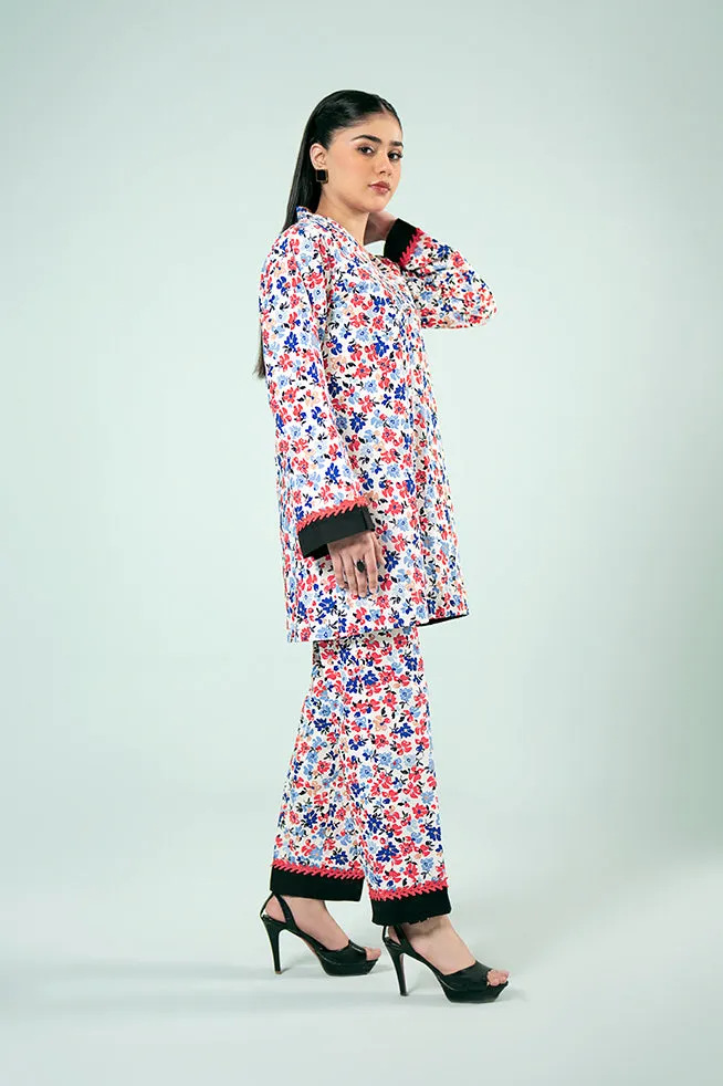 FOZIA KHALID  - Floral Printed Co-ord Set - Cotton - 2 Piece