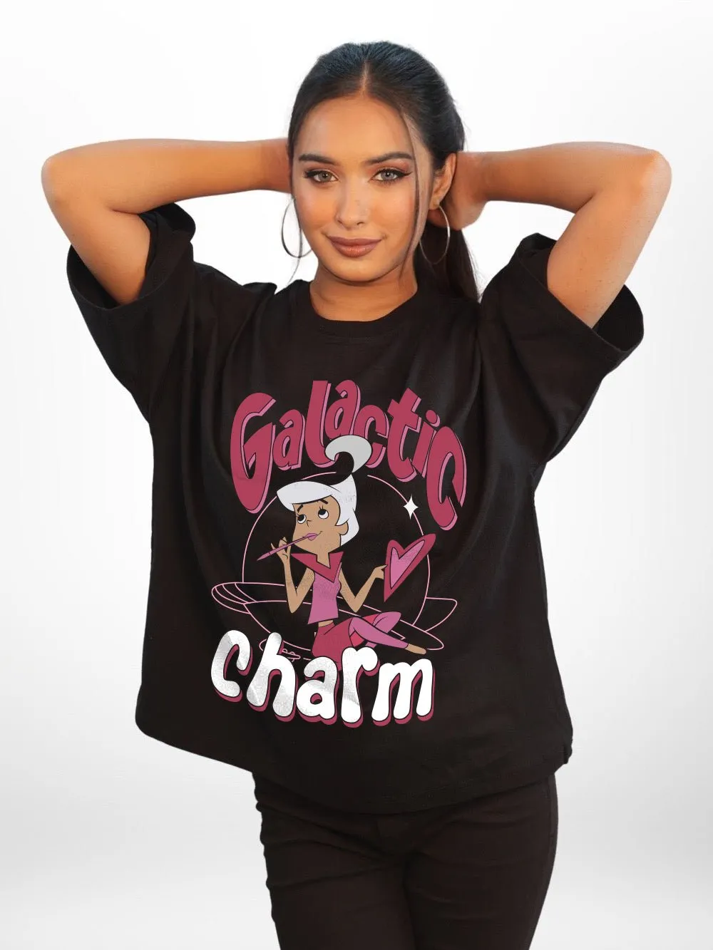 Galactic Charm Graphic Printed Womens Drop Shoulder T-shirt Legacy Boutiques Bangladesh