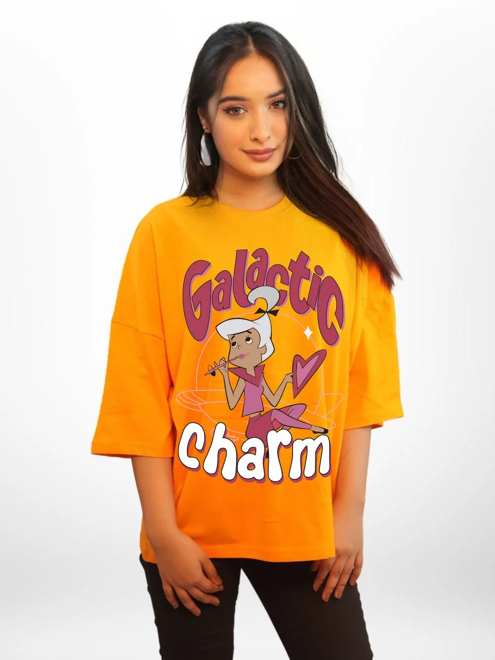 Galactic Charm Graphic Printed Womens Drop Shoulder T-shirt Legacy Boutiques Bangladesh