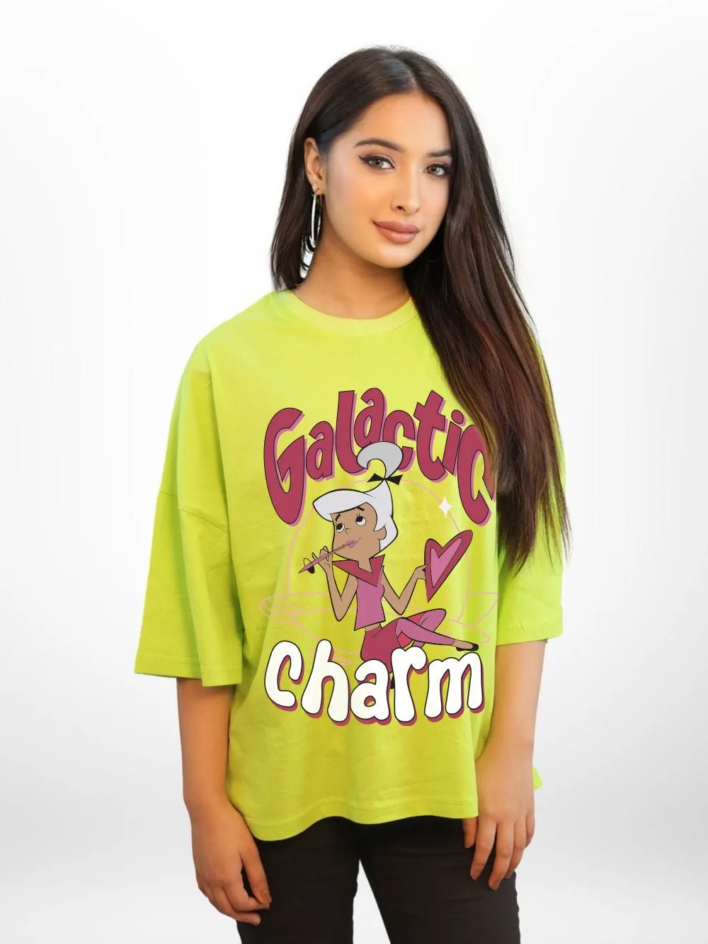 Galactic Charm Graphic Printed Womens Drop Shoulder T-shirt Legacy Boutiques Bangladesh