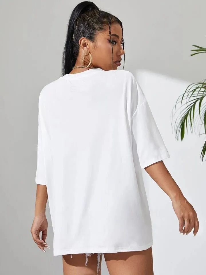Galactic Charm Graphic Printed Womens Drop Shoulder T-shirt Legacy Boutiques Bangladesh