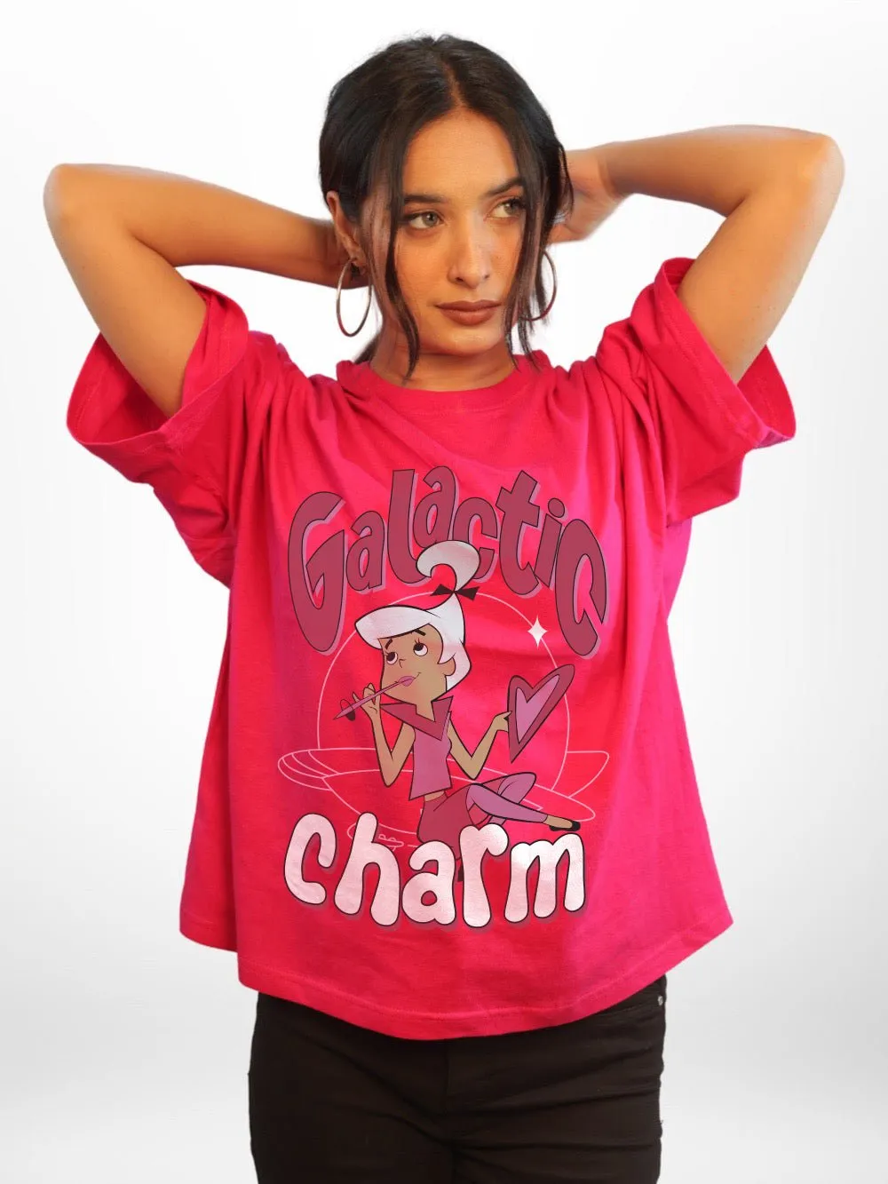 Galactic Charm Graphic Printed Womens Drop Shoulder T-shirt Legacy Boutiques Bangladesh