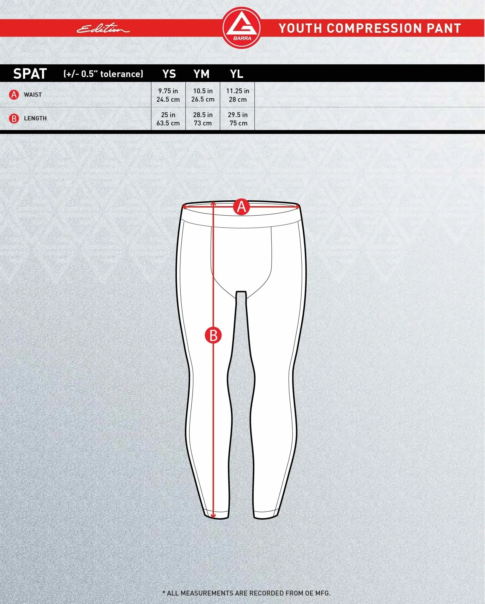 GB Edition Youth Compression Pants - Black