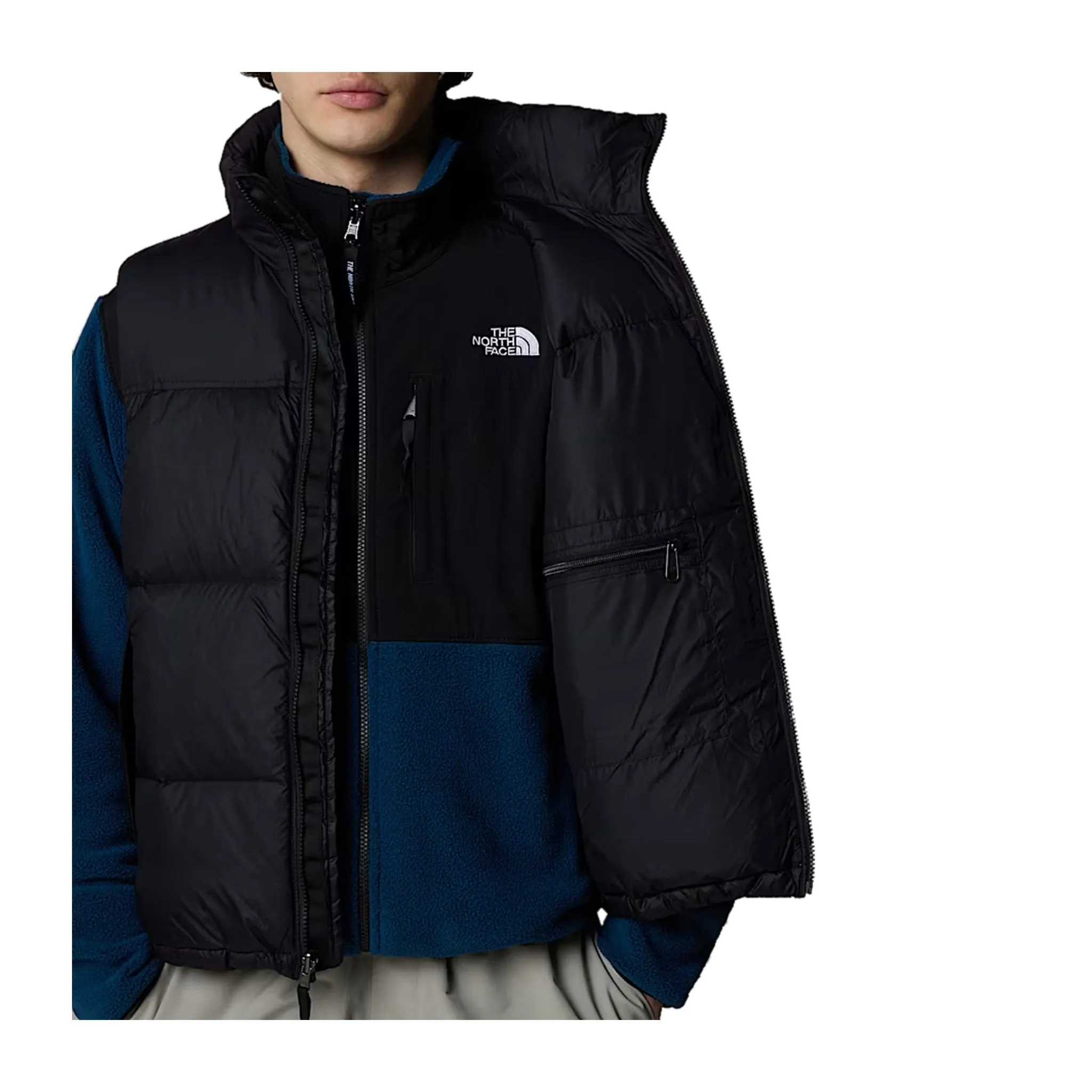 Gilet Uomo Trapuntato Retro Nuptse Nero
