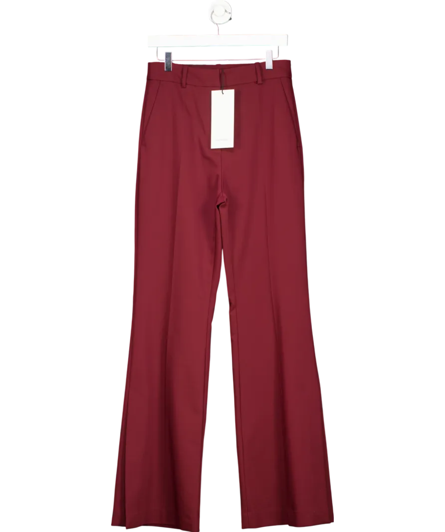 Halewski Red Camilla Burgundy Flared Trousers UK S