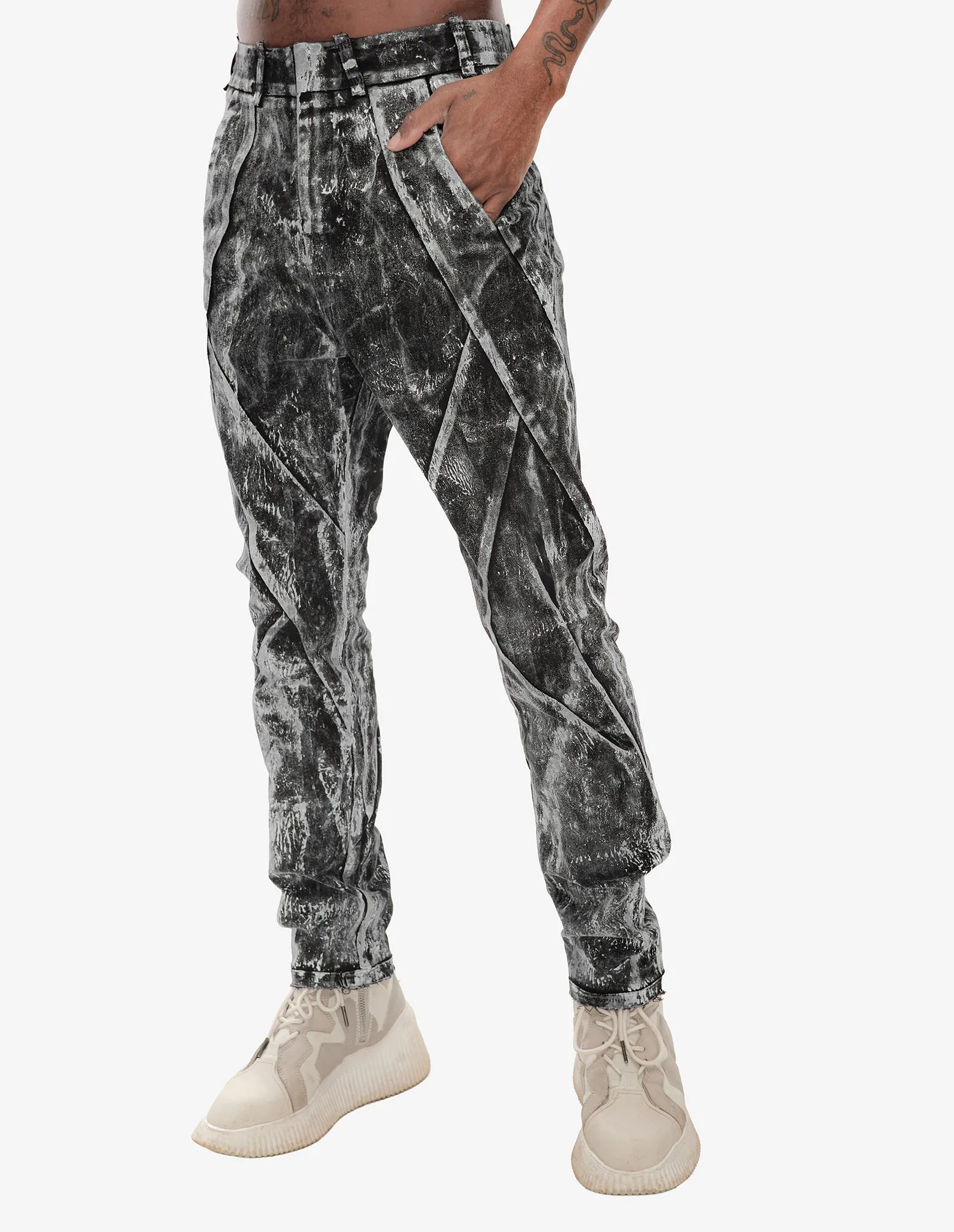 Hand-Dyed Textured Pants