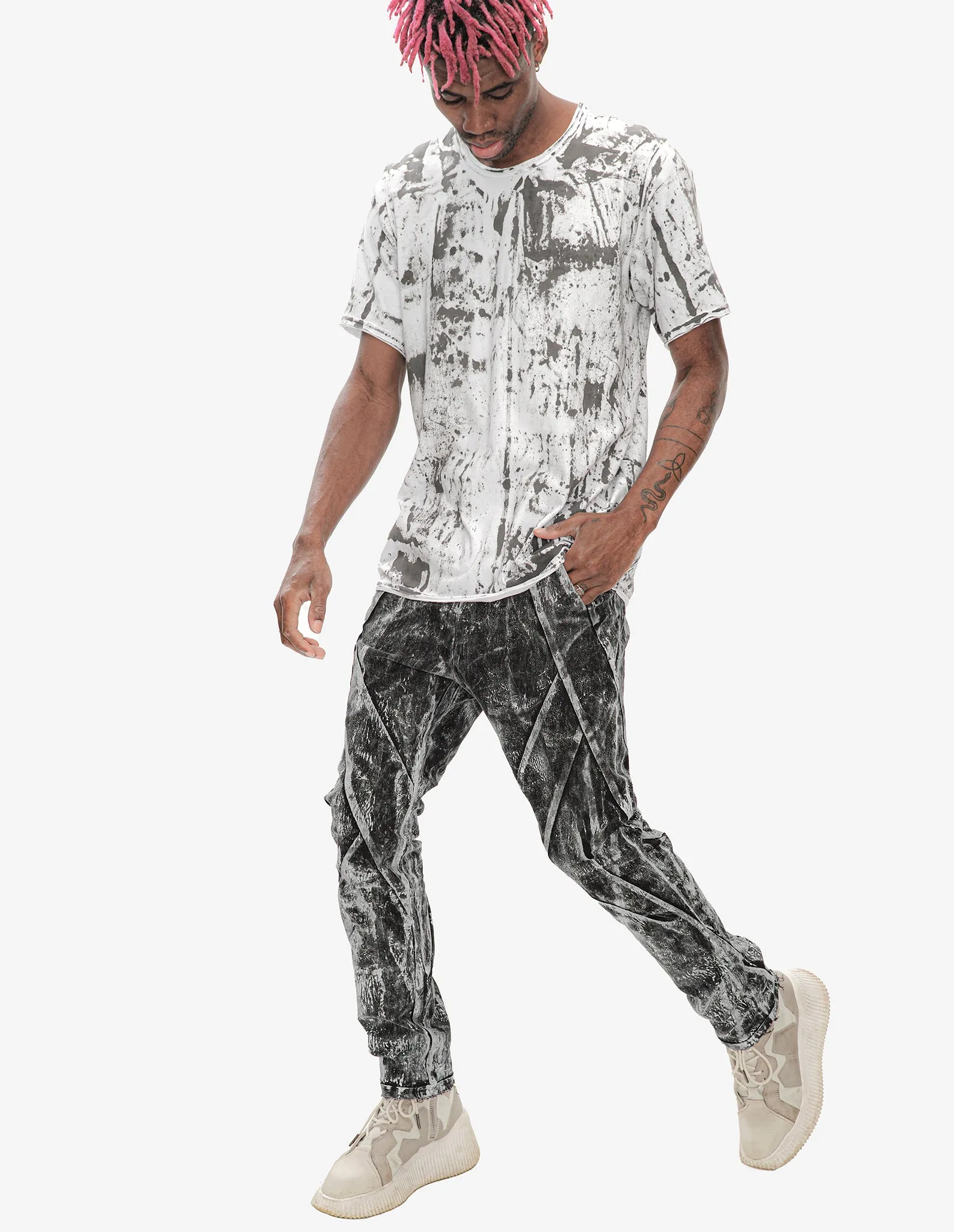Hand-Dyed Textured Pants