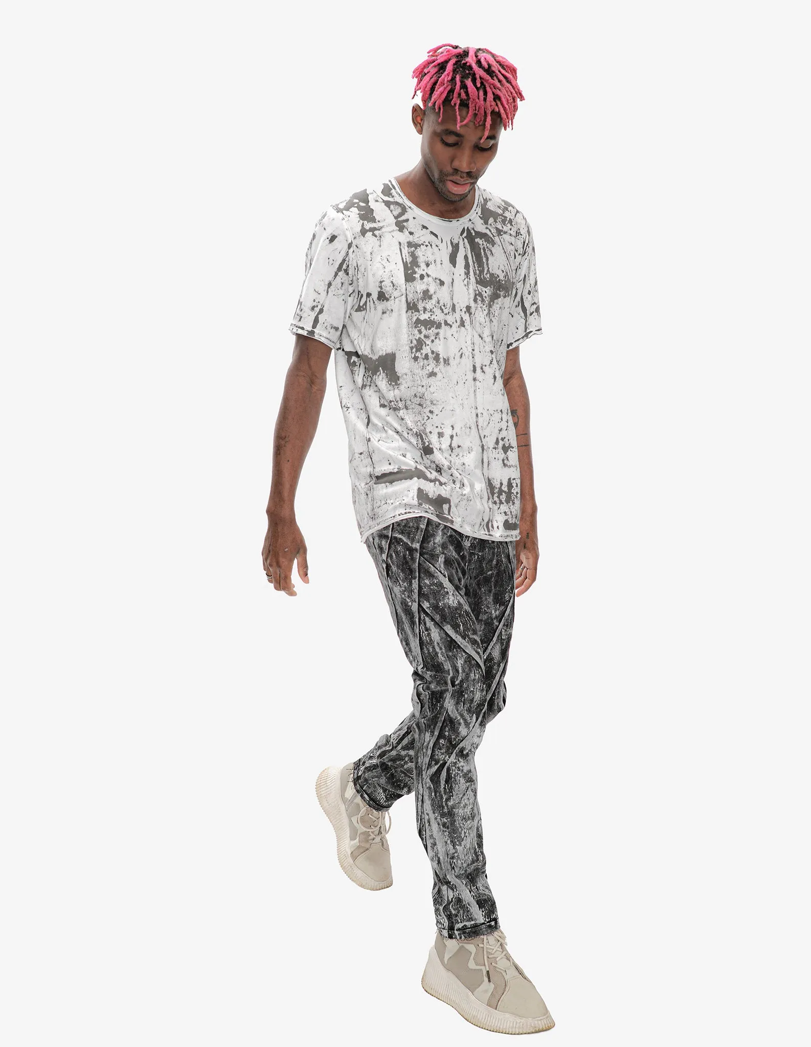 Hand-Dyed Textured Pants
