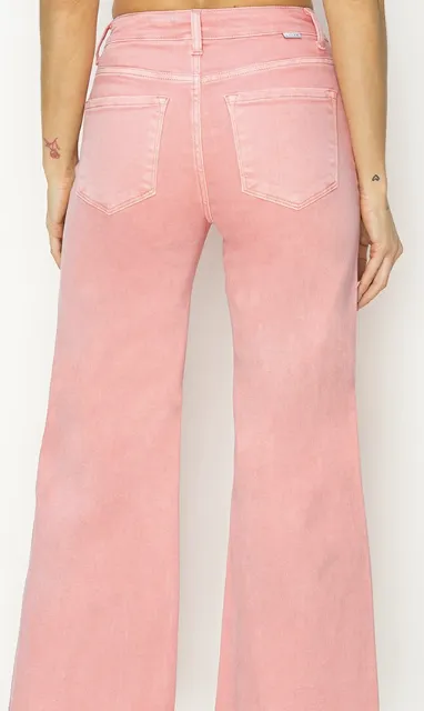 High Rise Flamingo Cropped Denim