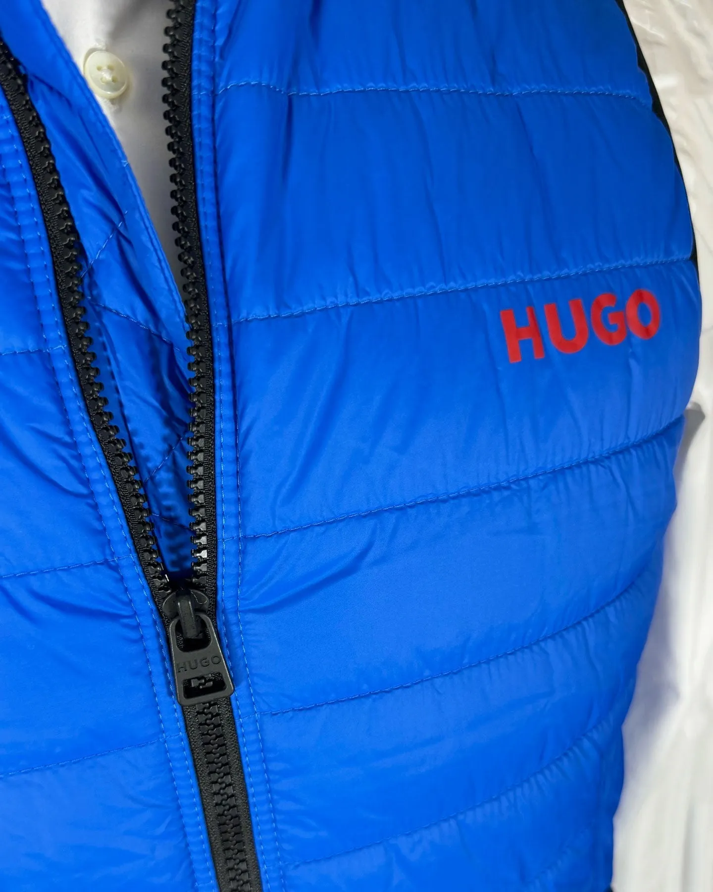 Hugo Boss Padded Gilet Slim Fit Bright Blue Bodywarmer S FINAL SALE