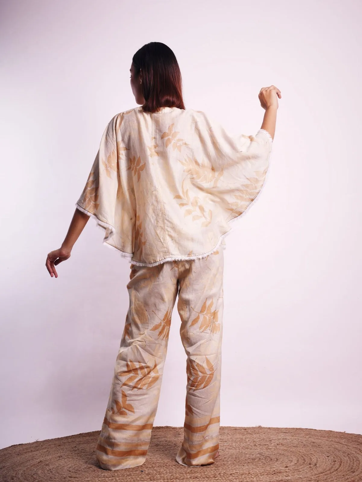 ICE TAN PONCHO WITH PANTS SET