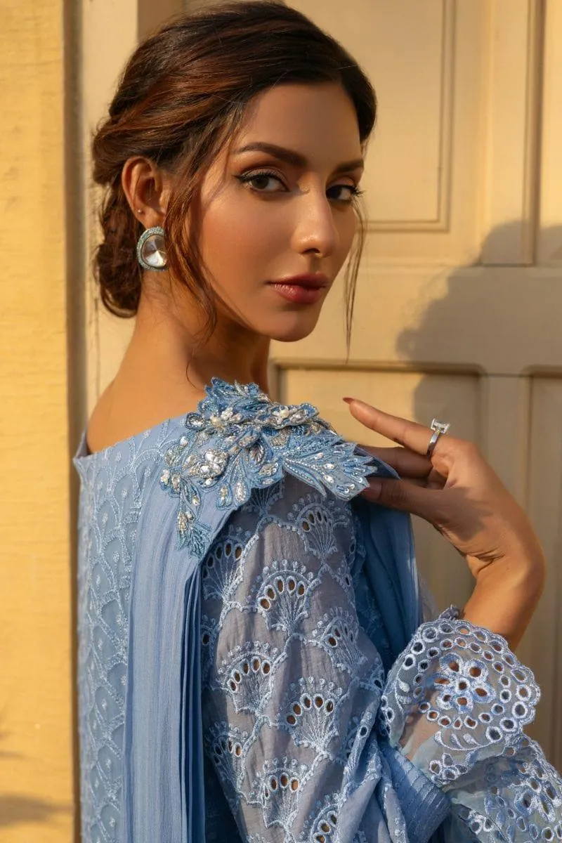 Insia Sohail - Chaandni - Ice blue - 3 Piece - Chiffon