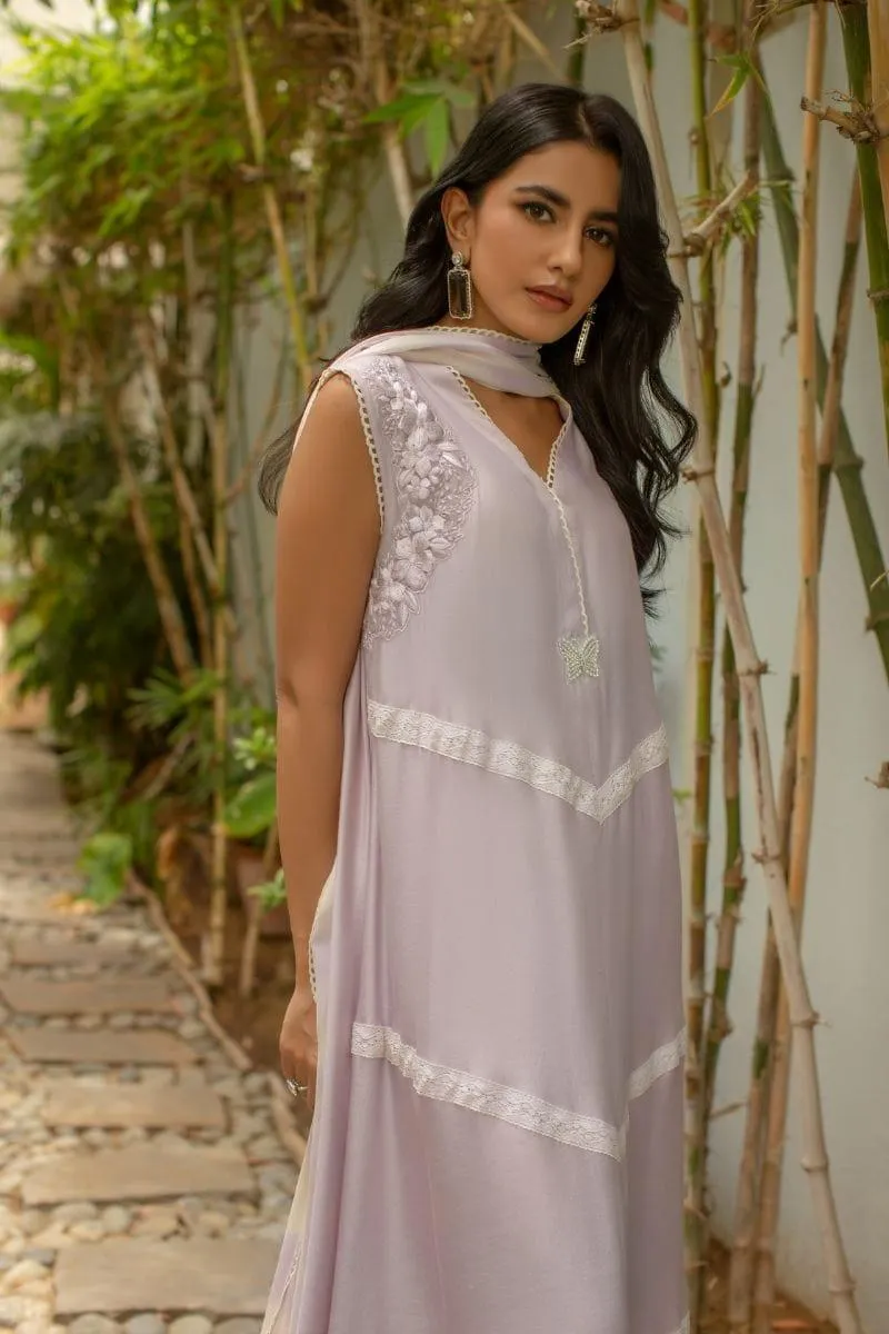 Insia Sohail - Lilac Purple - 3 Piece - Cotton