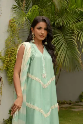 Insia Sohail - Sea Green - 3 Piece - Cotton