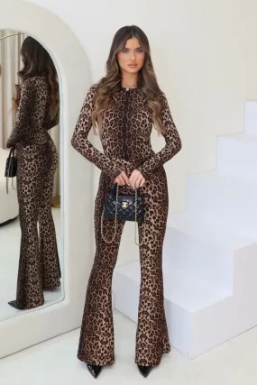 Isla leopard flared pants
