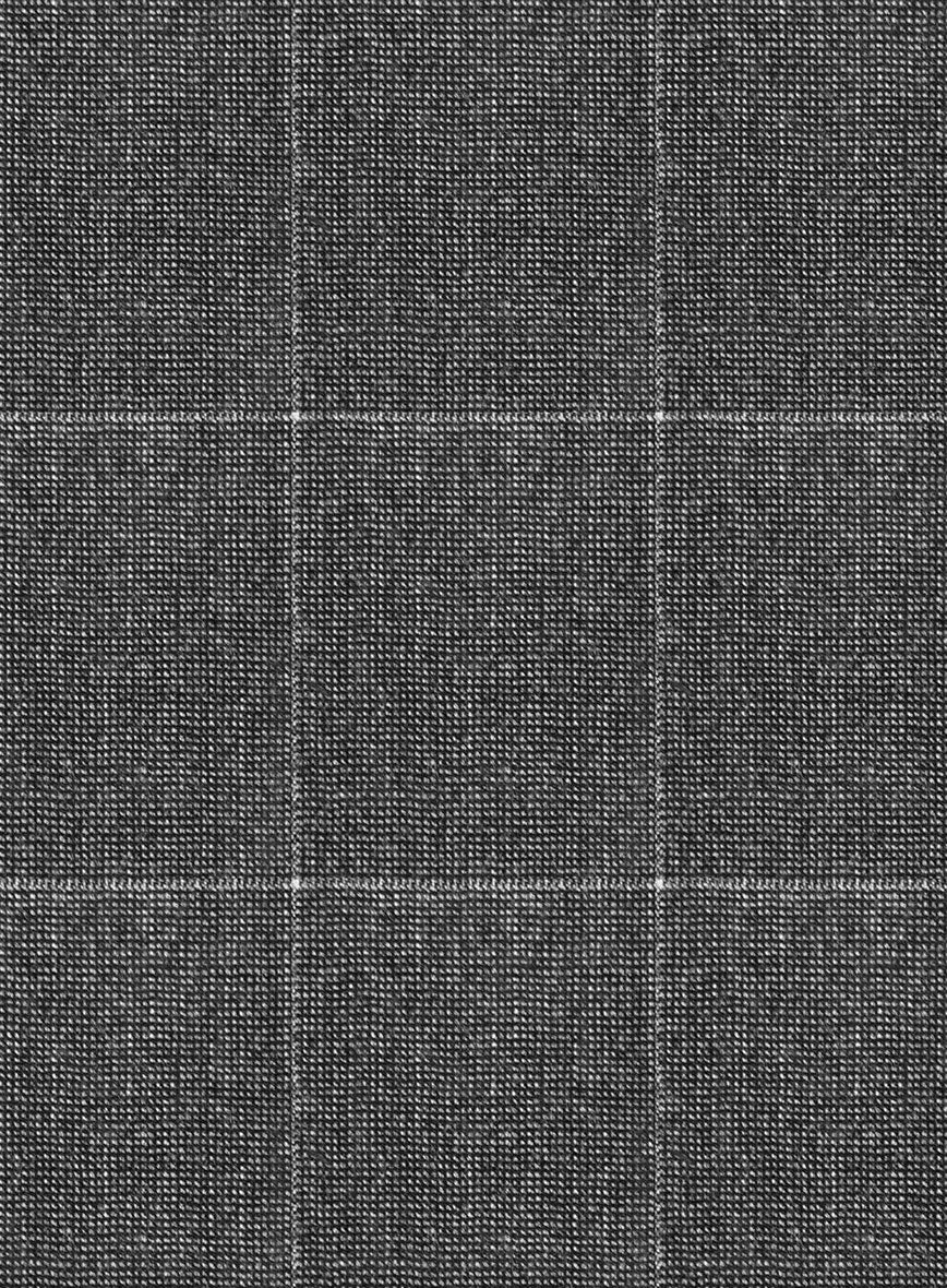 Italian Balca Gray Windowpane Flannel Pants