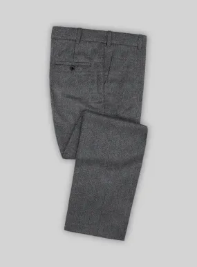 Italian Burta Dark Gray Glen Flannel Pants
