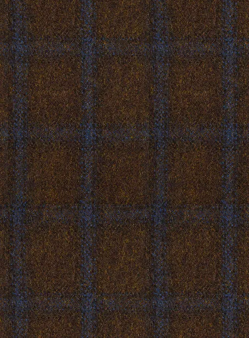 Italian Fedili Brown Checks Tweed Pants