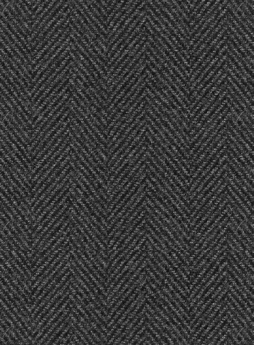 Italian Highlander Charcoal Herringbone Tweed Pants