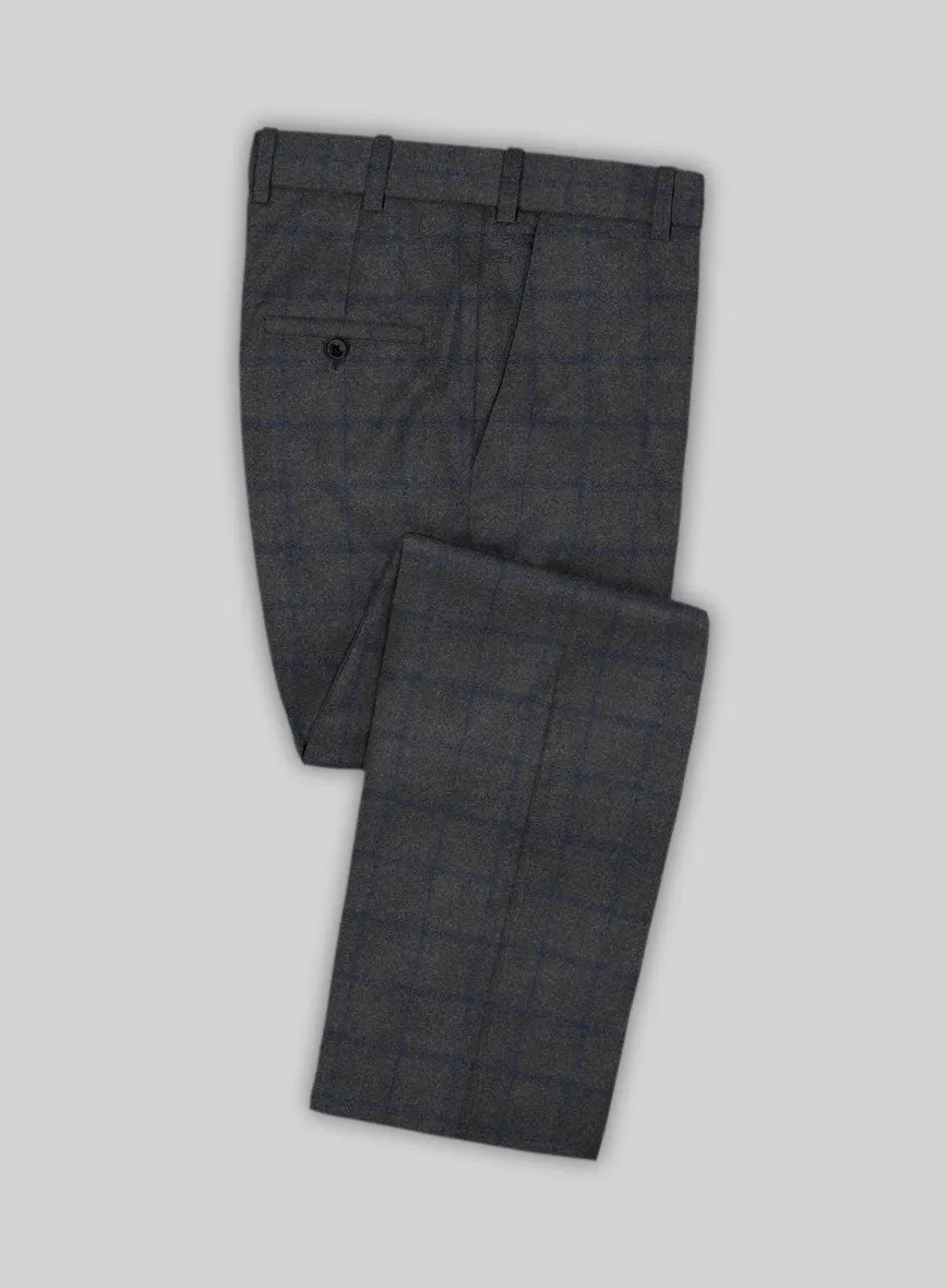 Italian Jamen Gray Checks Flannel Pants