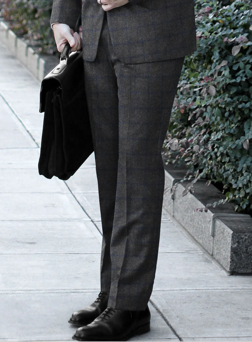 Italian Jamen Gray Checks Flannel Pants