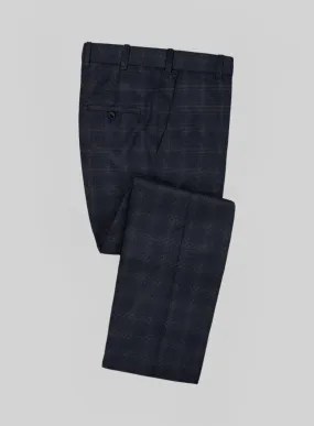 Italian Lark Blue Checks Flannel Pants
