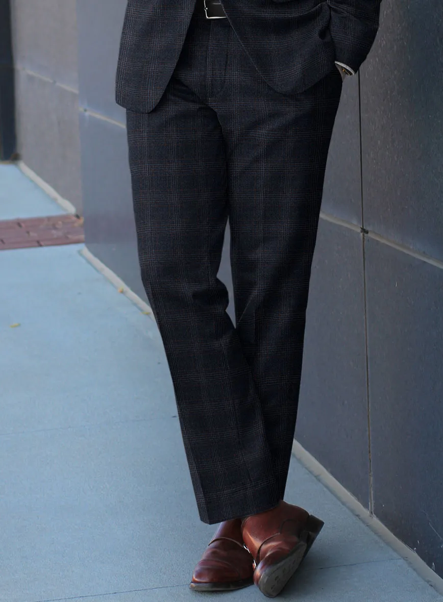 Italian Lark Blue Checks Flannel Pants