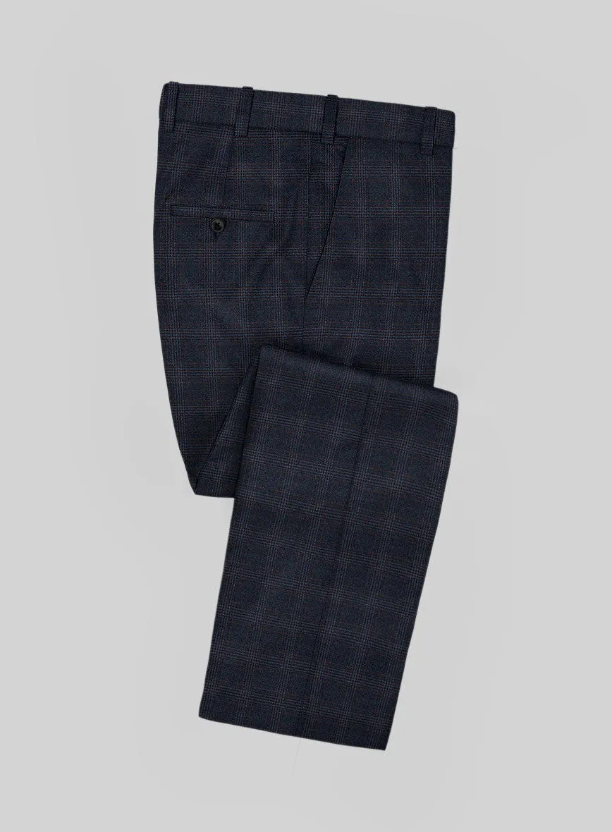 Italian Lark Blue Checks Flannel Pants
