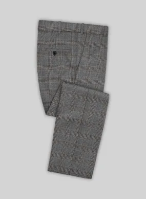 Italian Lark Gray Checks Flannel Pants