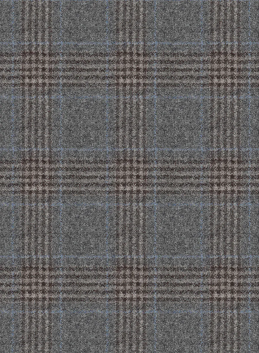 Italian Lark Gray Checks Flannel Pants