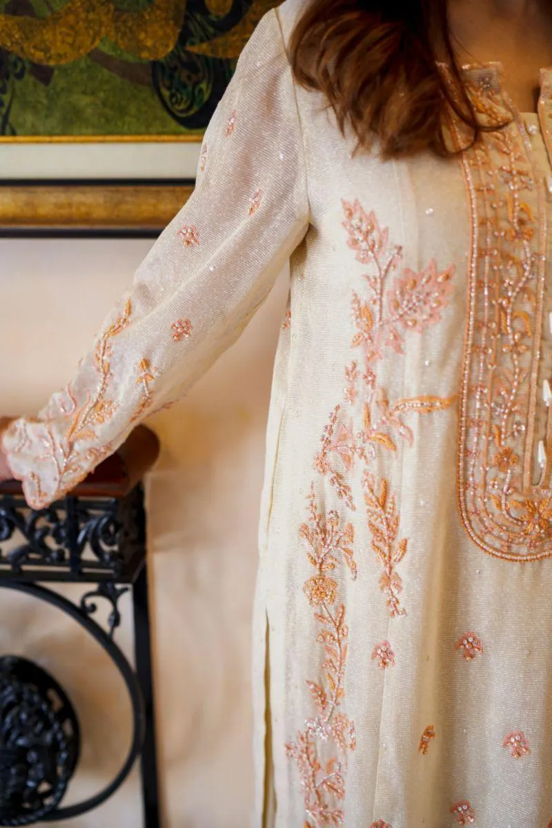 Khayal by Shaista Hasan - Coral dream - Silk - 3 Piece