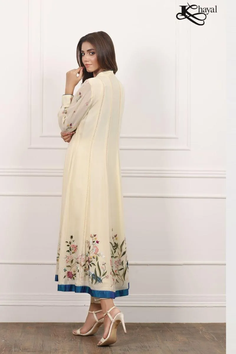 Khayal BY SHAISTA HASSAN - Pure chiffon georgette off-white  - 3 Piece