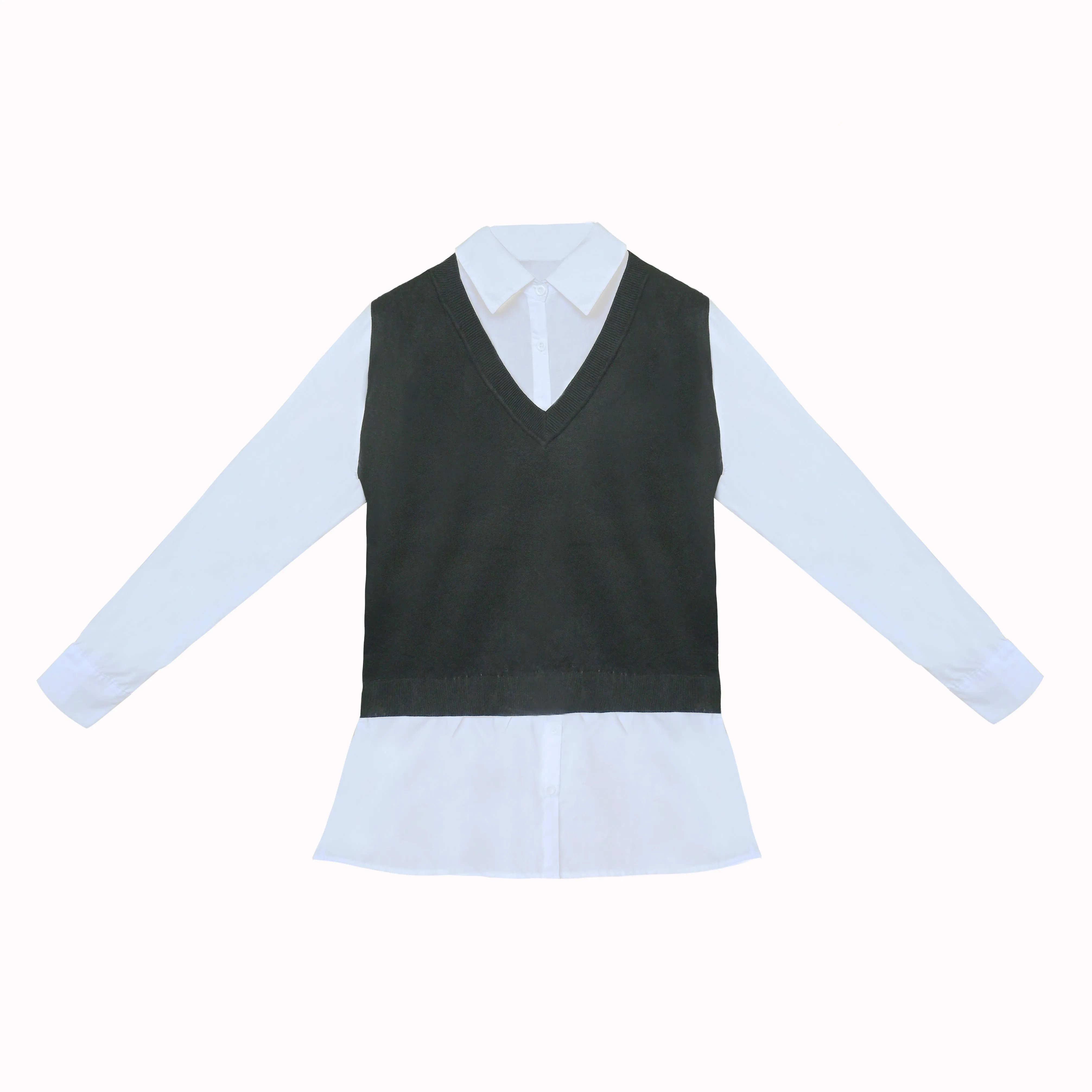 Knit Vest With Frill Collar Undershirt