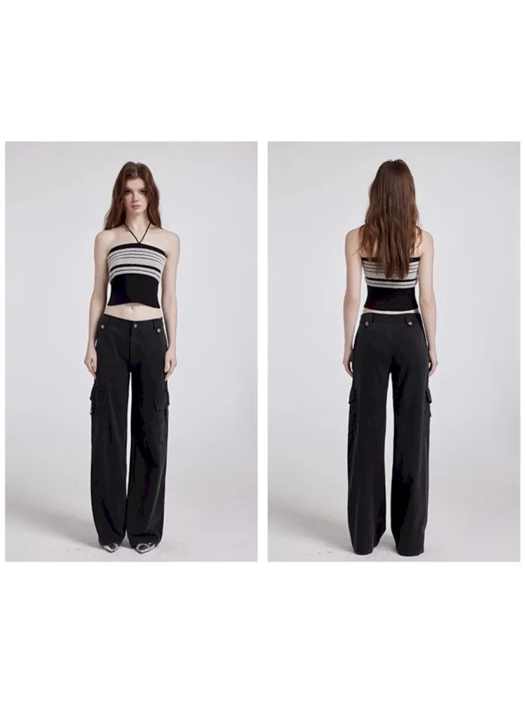 Knitted Short Halter Vest