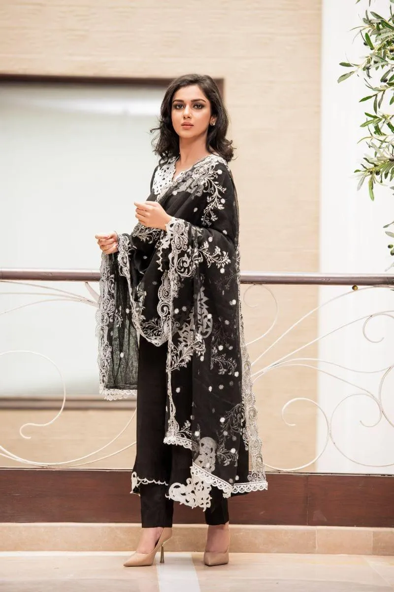 Kuli Jume - Chantilly Midnight - Black & White - Silk - 3 Piece