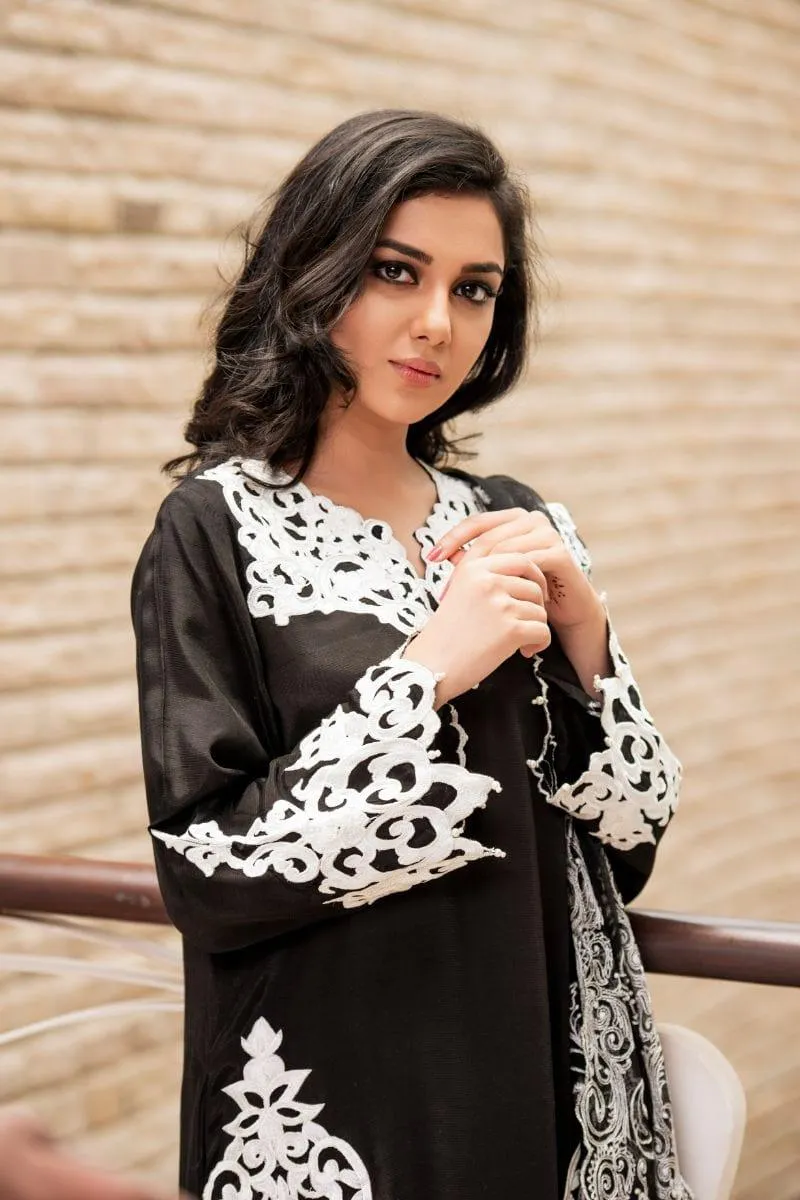 Kuli Jume - Chantilly Midnight - Black & White - Silk - 3 Piece