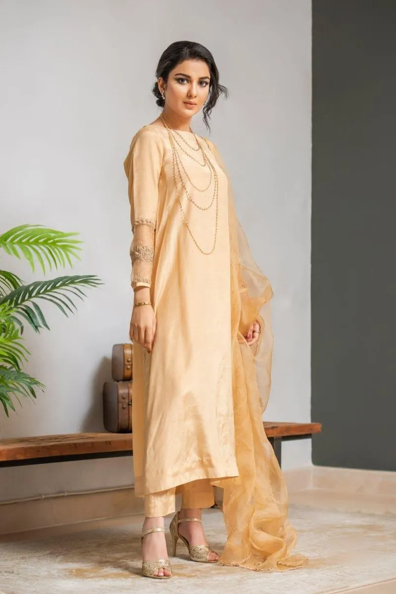 Kuli Jume - Gold Dahlia - Dull Gold - Silk - 3 Piece