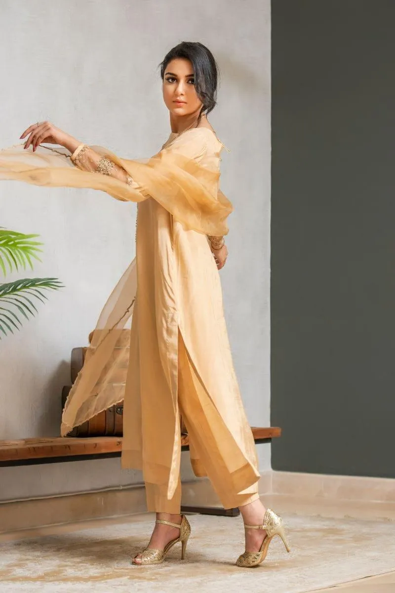 Kuli Jume - Gold Dahlia - Dull Gold - Silk - 3 Piece