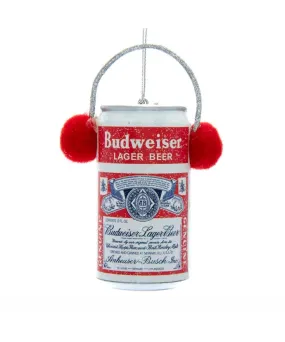 Kurt Adler Budwiser Can With Ear Muffs Ornament