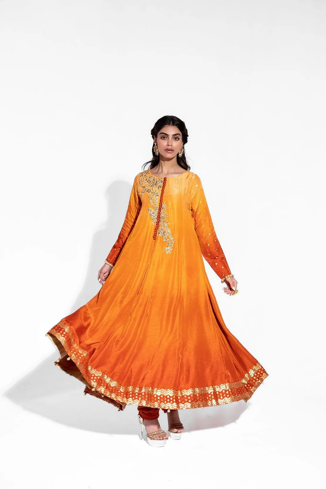 LEON - SUNEHRI - Silk Kalidar - 3 Piece