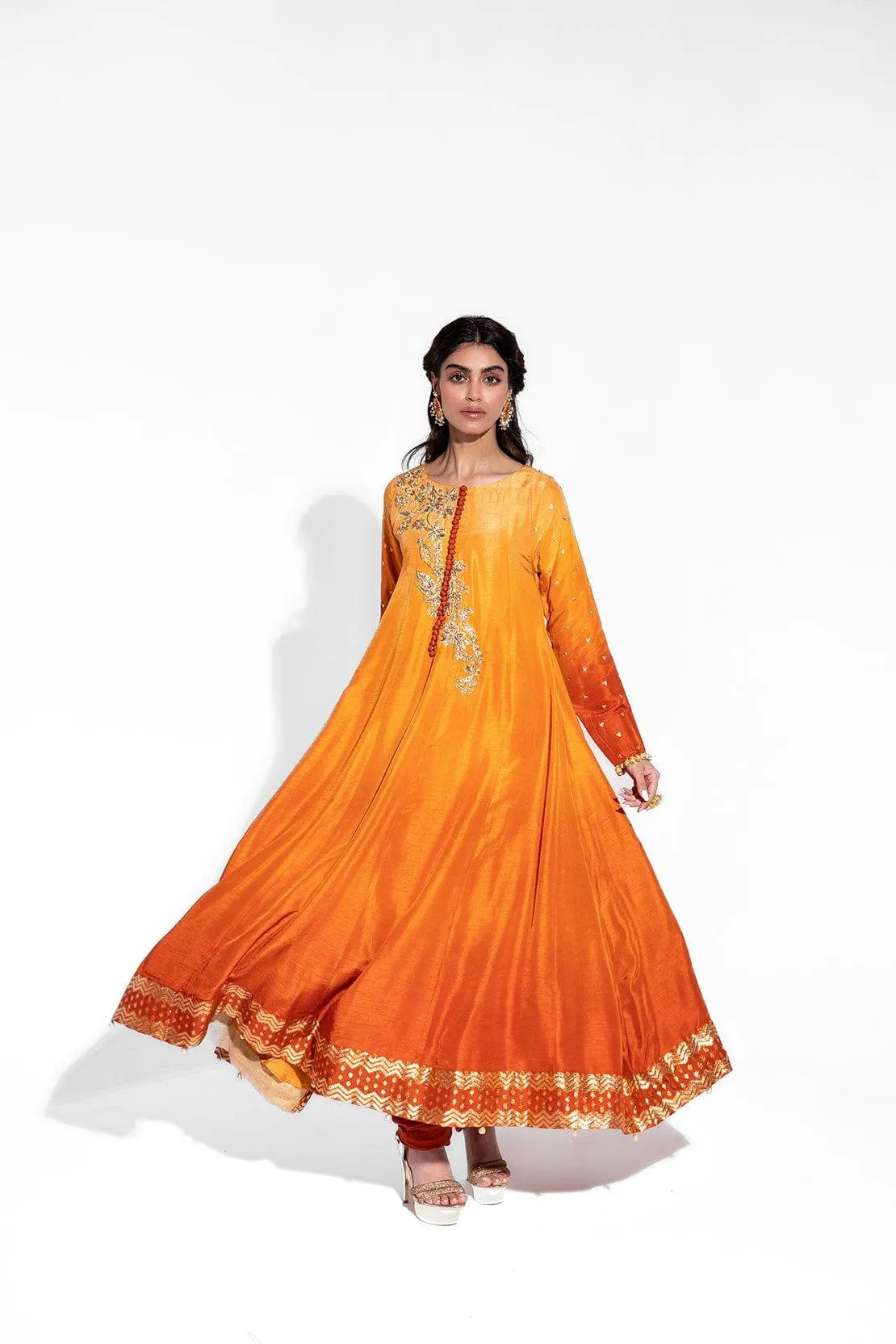 LEON - SUNEHRI - Silk Kalidar - 3 Piece