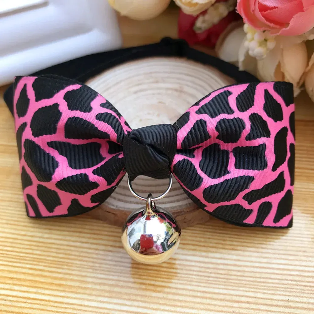 Leopard Print Bowtie Breakaway Cat Collar