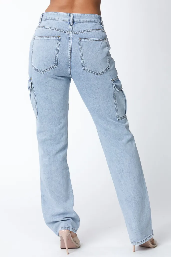 Light Wash Cargo Pants